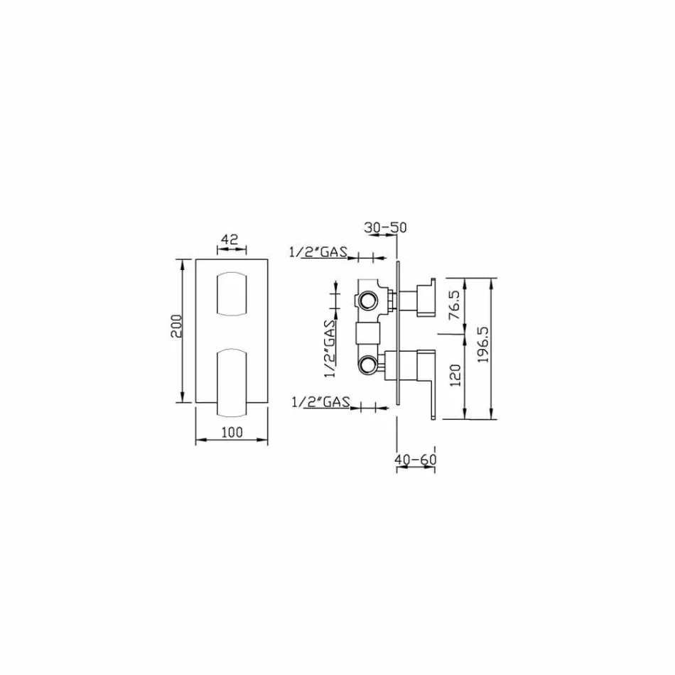Robinet de duș cu deviator 4 prize Made in Italy - Sika Viadurini