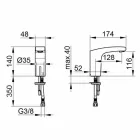 Robinet modern din metal pentru chiuvetă de baie cu senzor cu infraroșu - Gonzo Viadurini