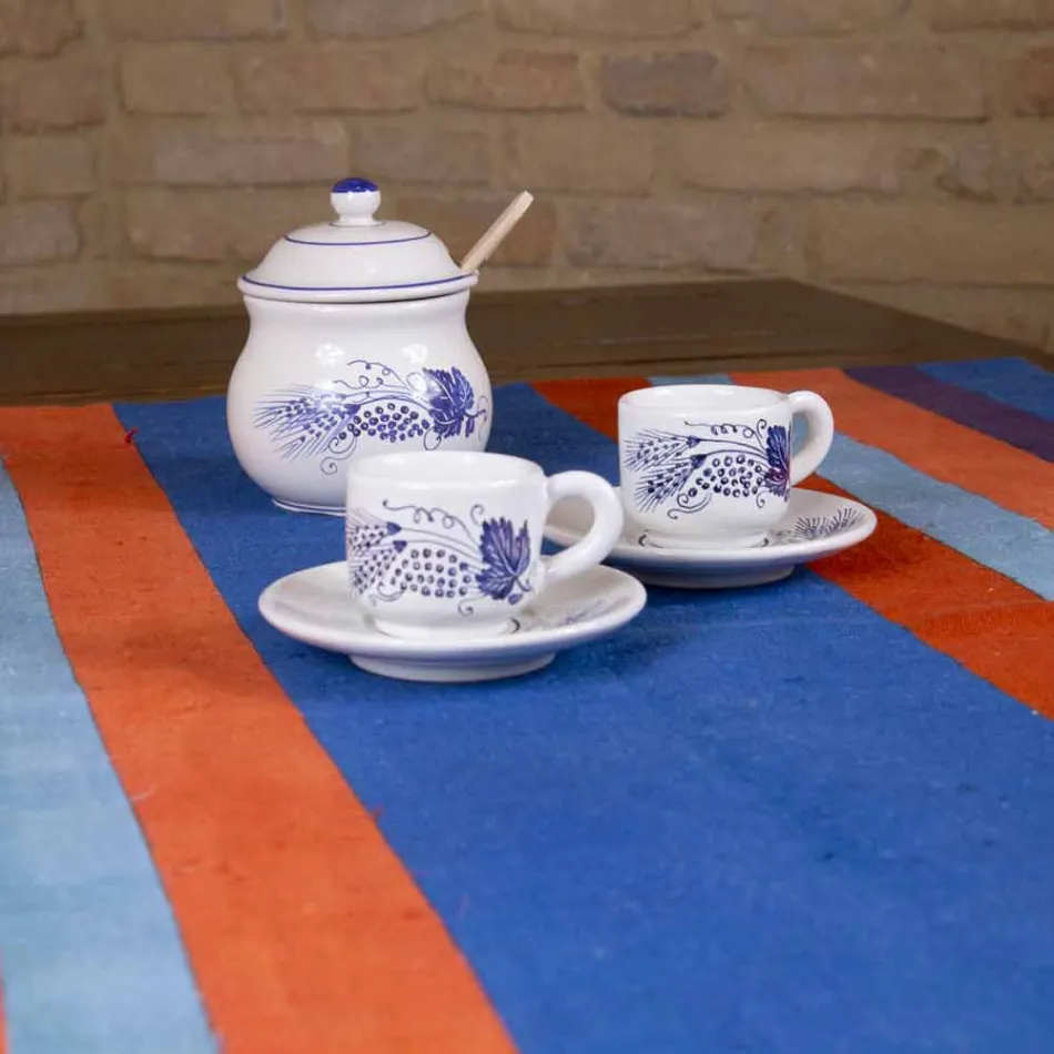 Runner de artă italiană produsă și pictată manual în piesă unică de cânepă - mărci Viadurini