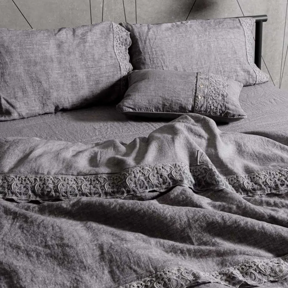 Geanta Depozitare Husa pilota de in cu Dantela si Nasturi Sinergia - Energis Viadurini