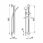 Șină de duș cu duș de mână din metal cromat design - Girino Viadurini