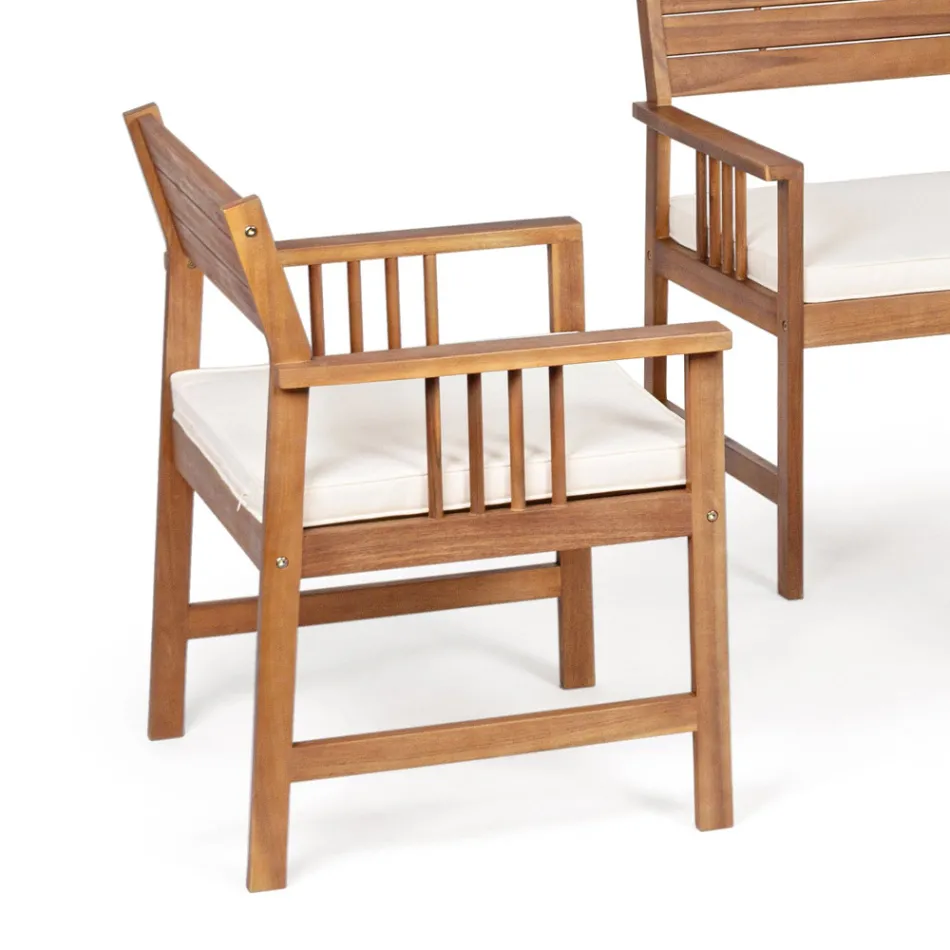 Living 4 accesorii de gradina de designer din lemn de salcam - Roxen Viadurini