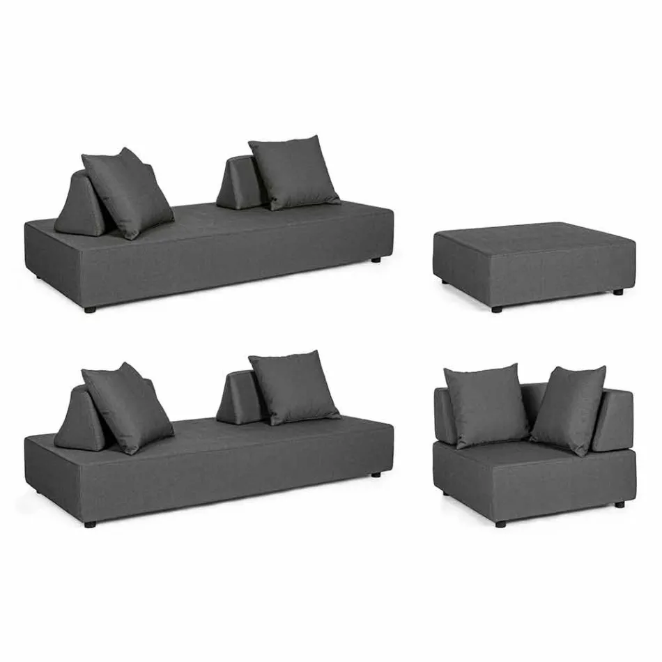 Lounge în colț exterior de design modern în țesătură de casă - Benito Viadurini