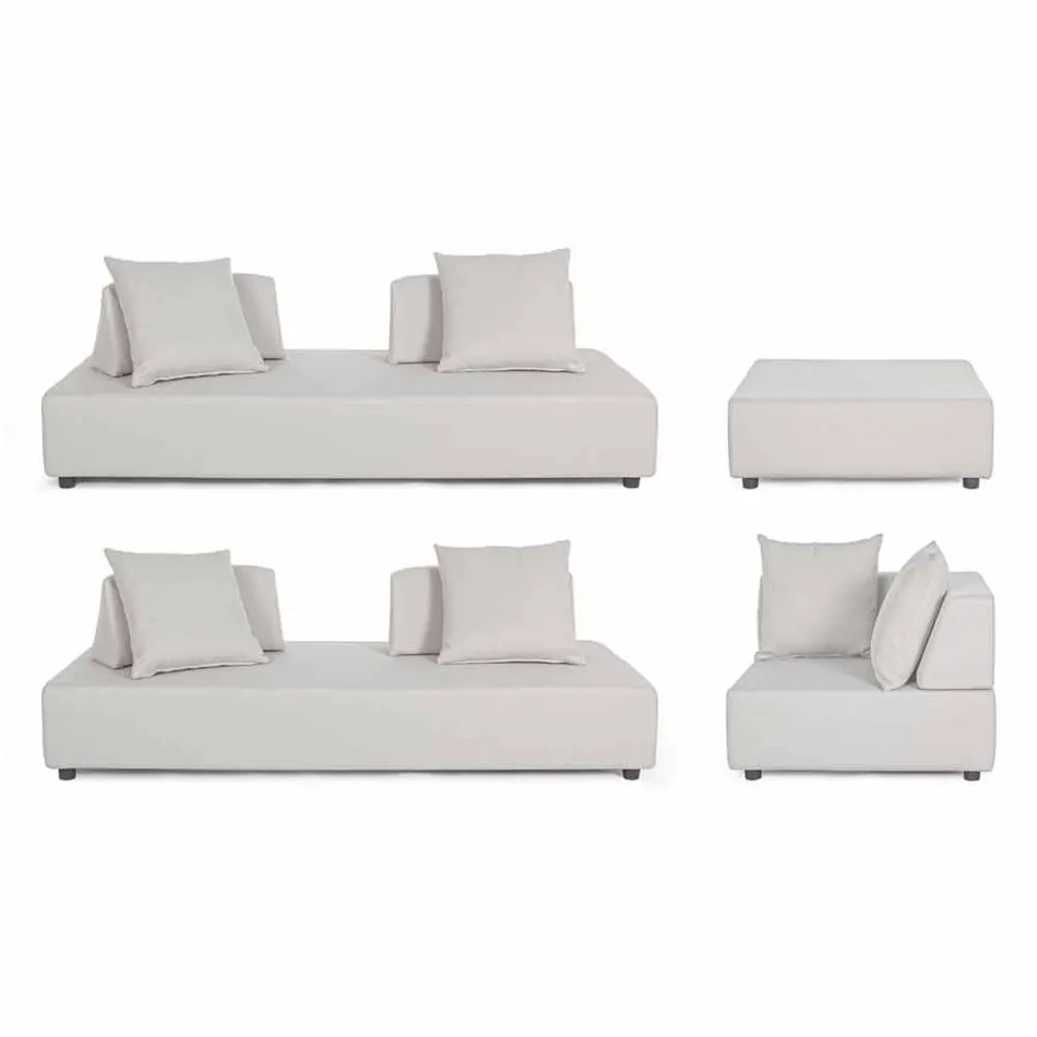 Lounge în colț exterior de design modern în țesătură de casă - Benito Viadurini