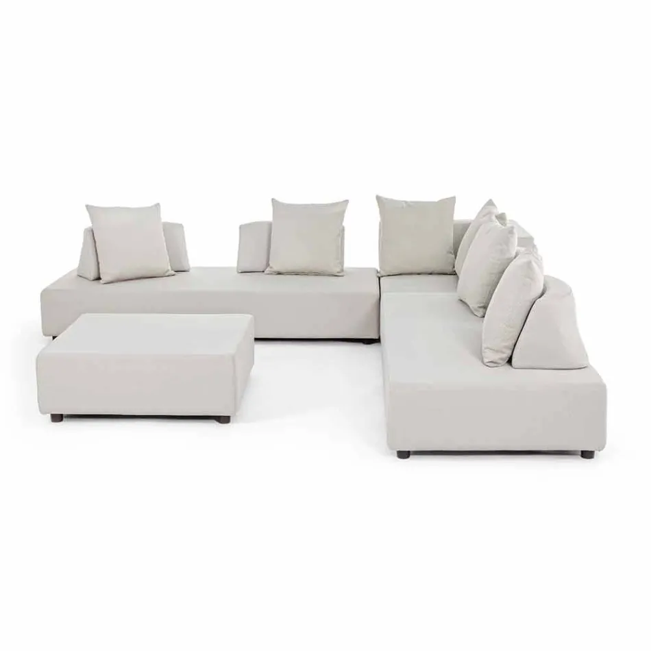 Lounge în colț exterior de design modern în țesătură de casă - Benito Viadurini