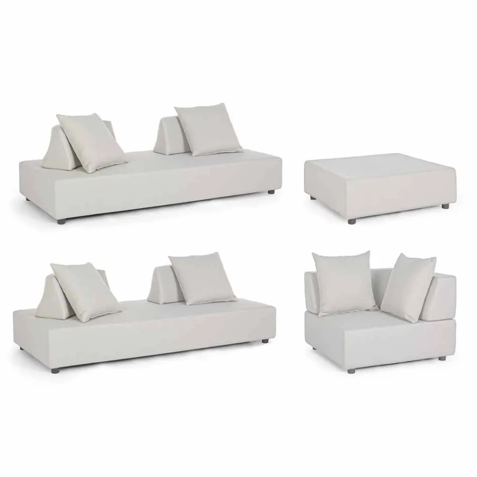 Lounge în colț exterior de design modern în țesătură de casă - Benito Viadurini