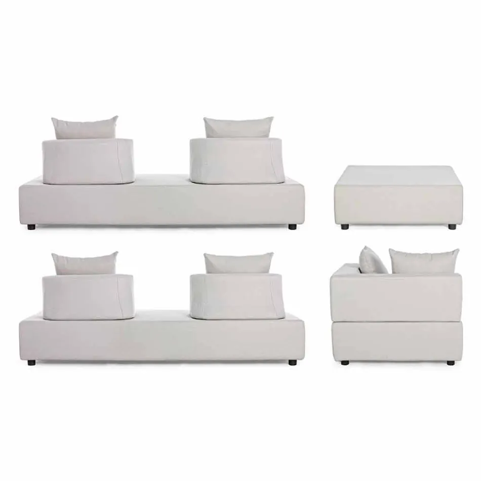 Lounge în colț exterior de design modern în țesătură de casă - Benito Viadurini