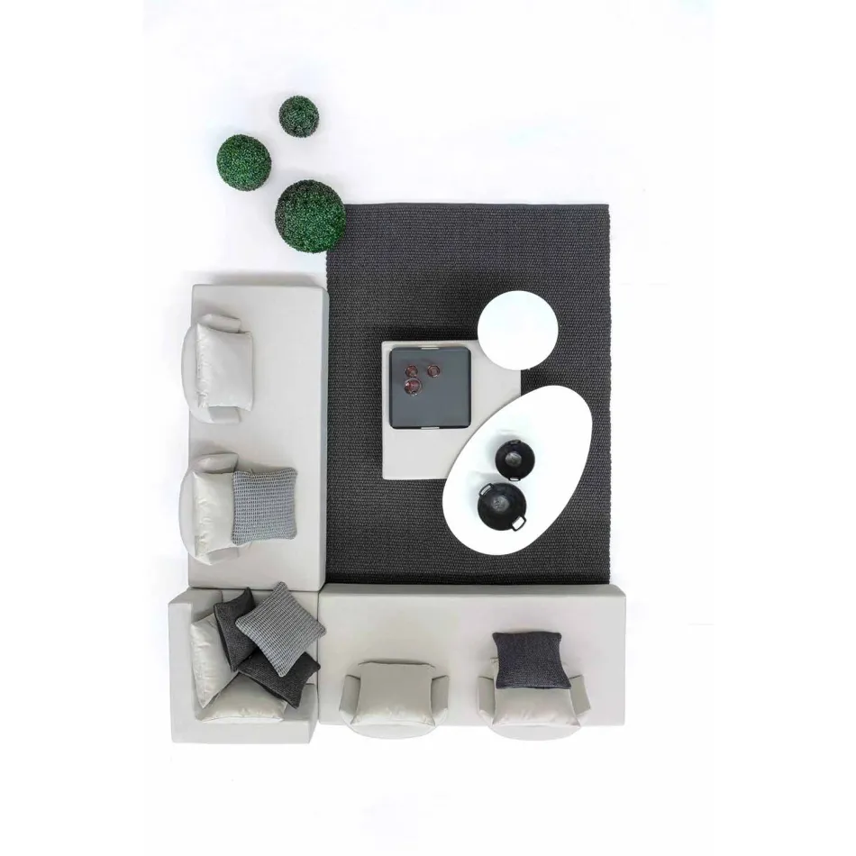 Lounge în colț exterior de design modern în țesătură de casă - Benito Viadurini