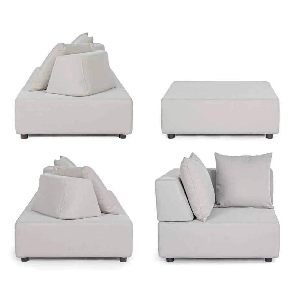 Lounge în colț exterior de design modern în țesătură de casă - Benito Viadurini