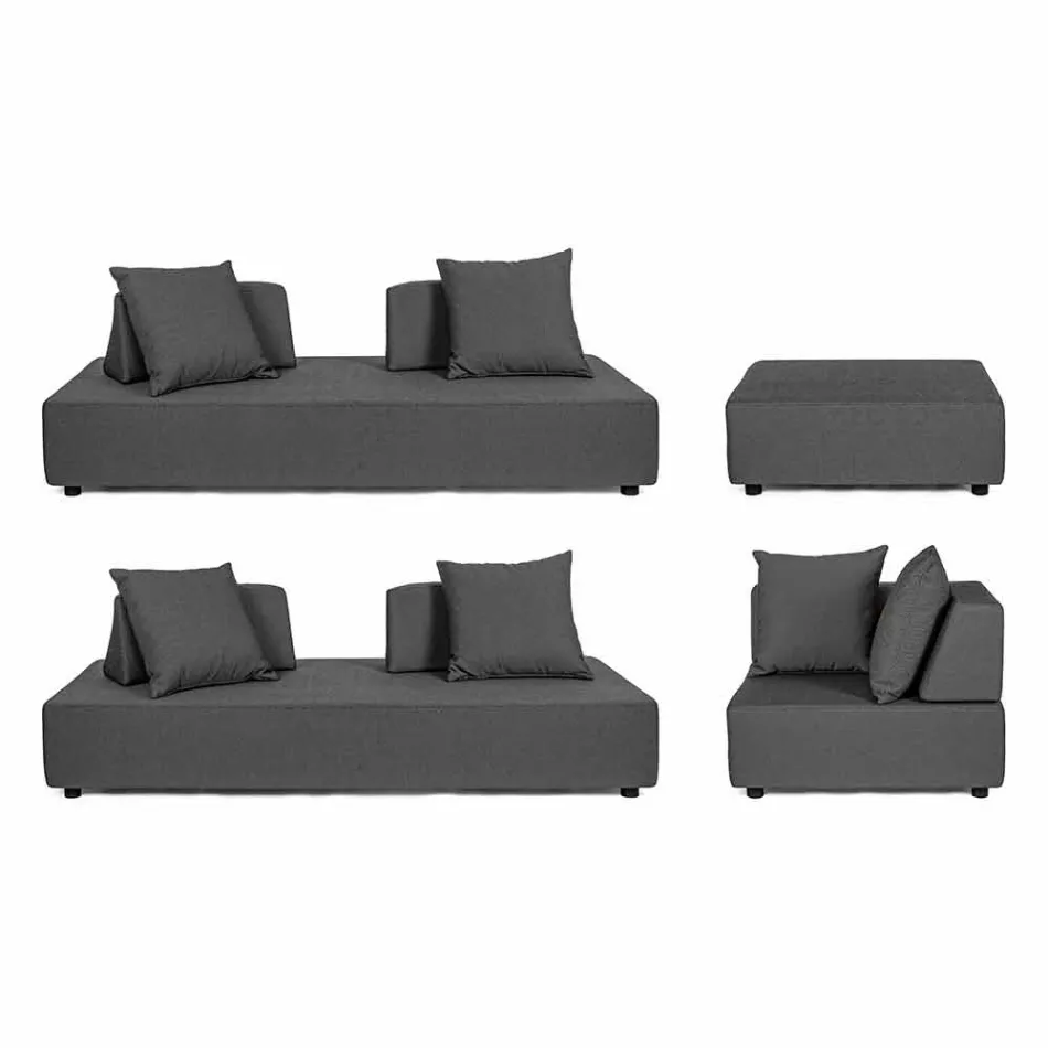 Lounge în colț exterior de design modern în țesătură de casă - Benito Viadurini