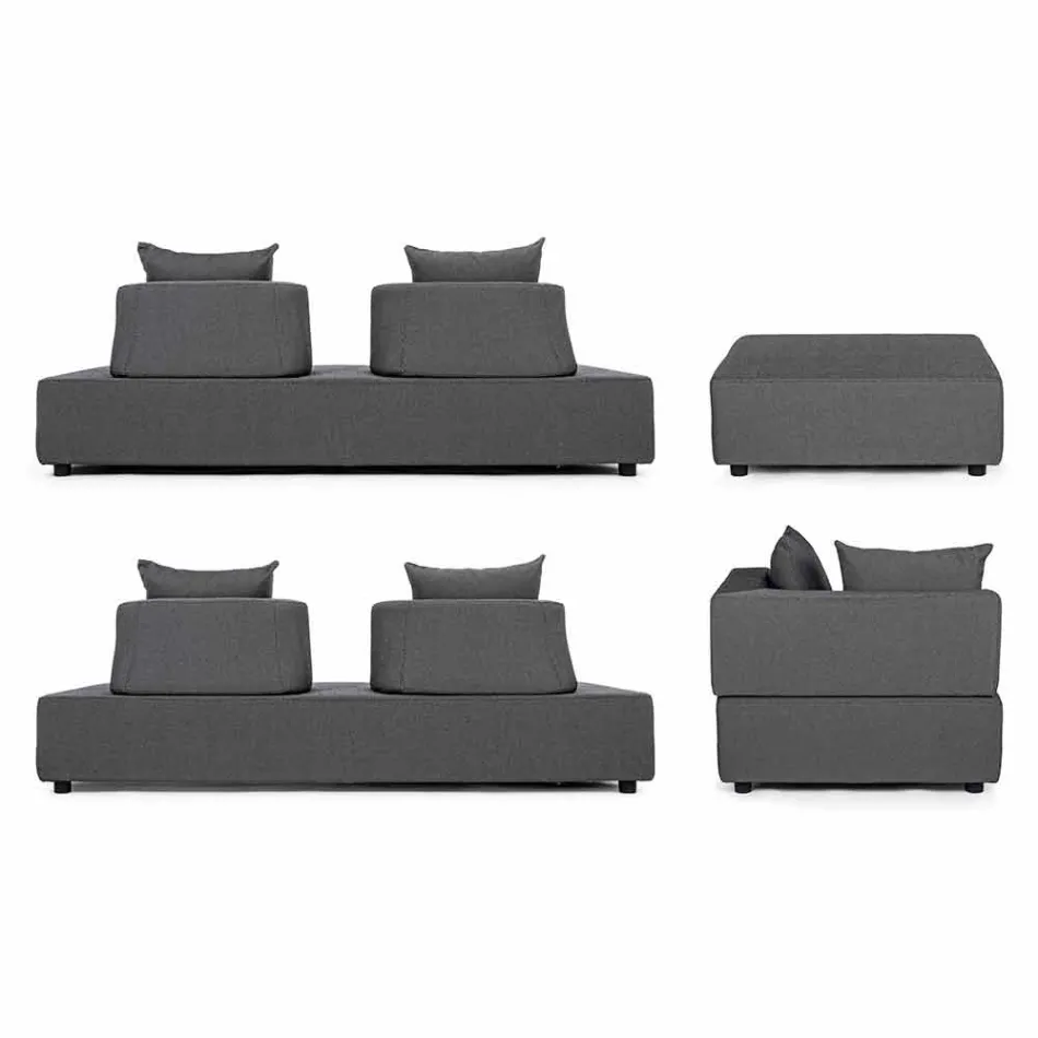 Lounge în colț exterior de design modern în țesătură de casă - Benito Viadurini