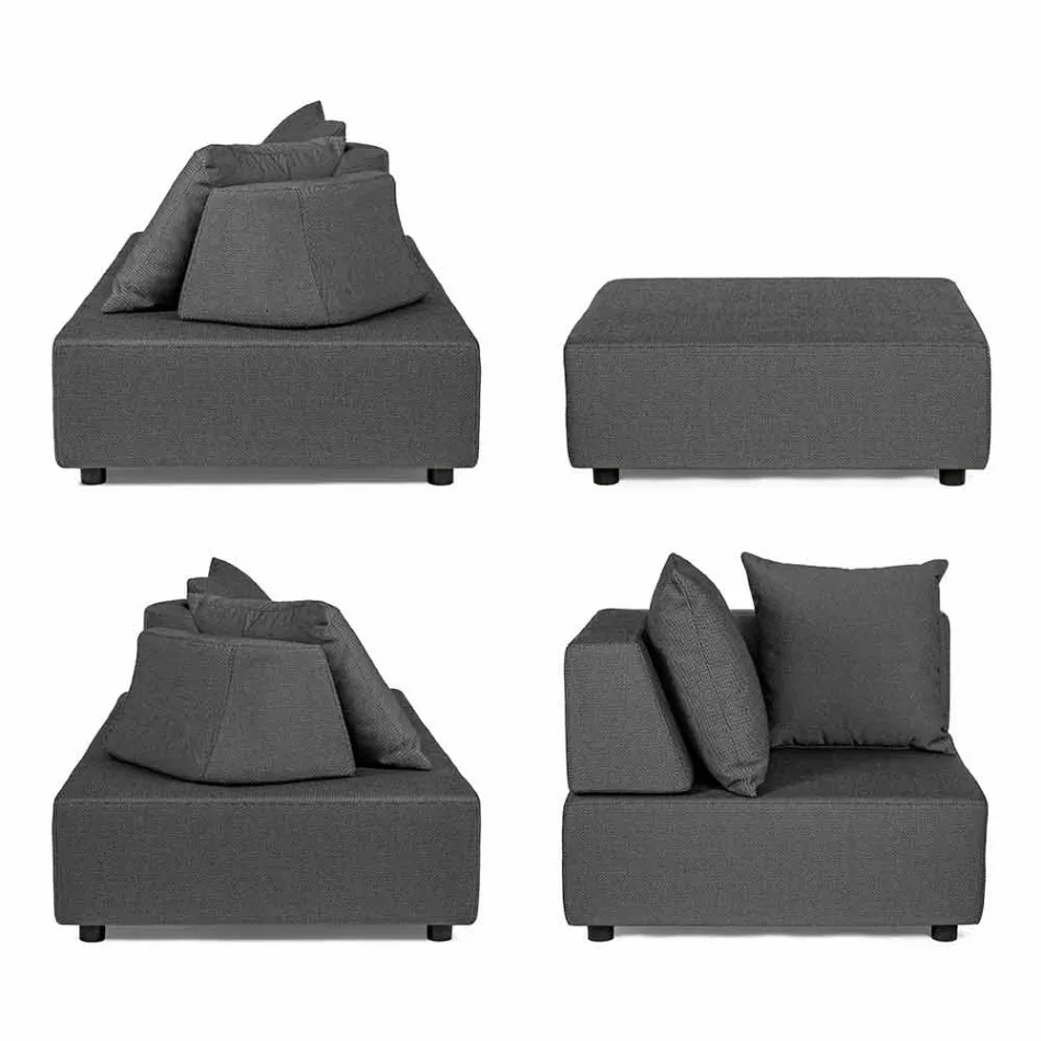 Lounge în colț exterior de design modern în țesătură de casă - Benito Viadurini