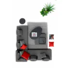 Lounge în colț exterior de design modern în țesătură de casă - Benito Viadurini