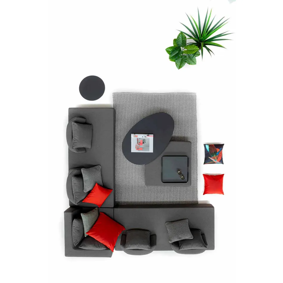 Lounge în colț exterior de design modern în țesătură de casă - Benito Viadurini