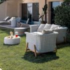 Lounge de grădină modular din tec și frânghie țesută manual - Arjuna Viadurini