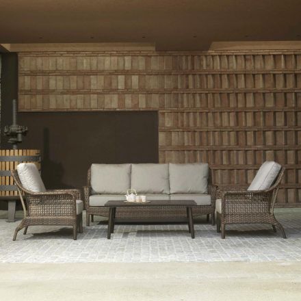 Camera de zi compusă din 2 fotolii, 1 canapea și 1 masă de cafea - umbrelă Viadurini