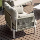 Cameră de zi compusă din 2 fotolii, 1 canapea și măsuță de cafea din aluminiu - Symphony Viadurini