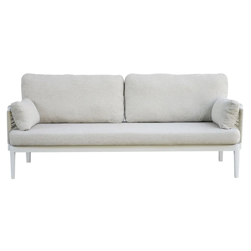 Cameră de zi compusă din 2 fotolii, 1 canapea și măsuță de cafea din aluminiu - Symphony Viadurini