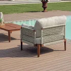 Cameră de zi compusă din 2 fotolii, 1 canapea și măsuță de cafea din aluminiu - Symphony Viadurini