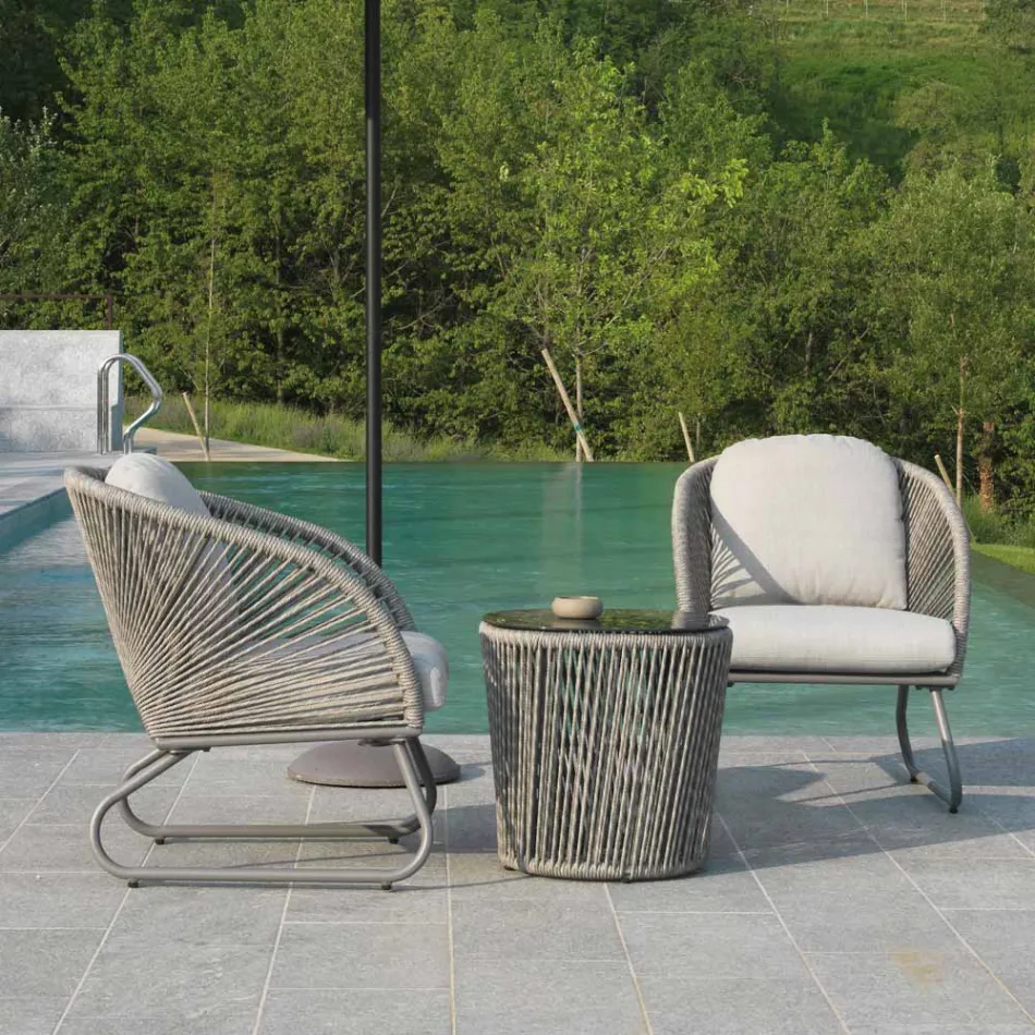 Camera de zi compusă din 2 fotolii cu măsuță de cafea - Suitcase Viadurini