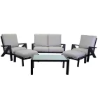 Camera de zi compusă din canapea, măsuță de cafea și fotolii cu suport pentru picioare - avizier Viadurini