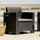 Sufragerie cu 1 canapea, 2 fotolii și 1 măsuță de cafea cu perne de scaun - Mașină Viadurini