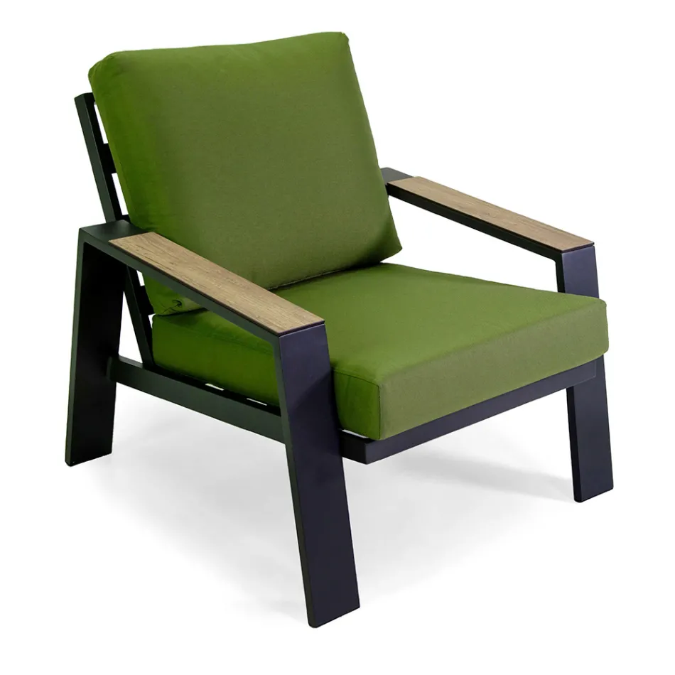 Sufragerie în aer liber compusă din 1 canapea, 2 fotolii și 1 măsuță de cafea - Righello Viadurini