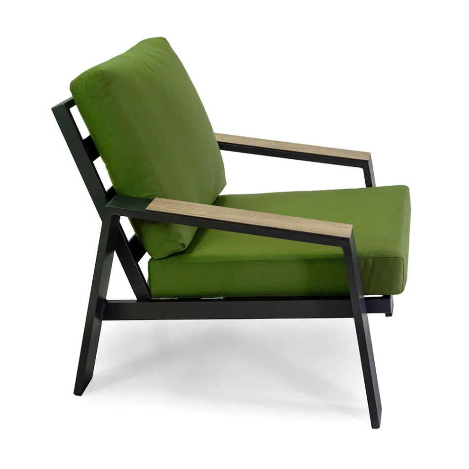 Sufragerie în aer liber compusă din 1 canapea, 2 fotolii și 1 măsuță de cafea - Righello Viadurini