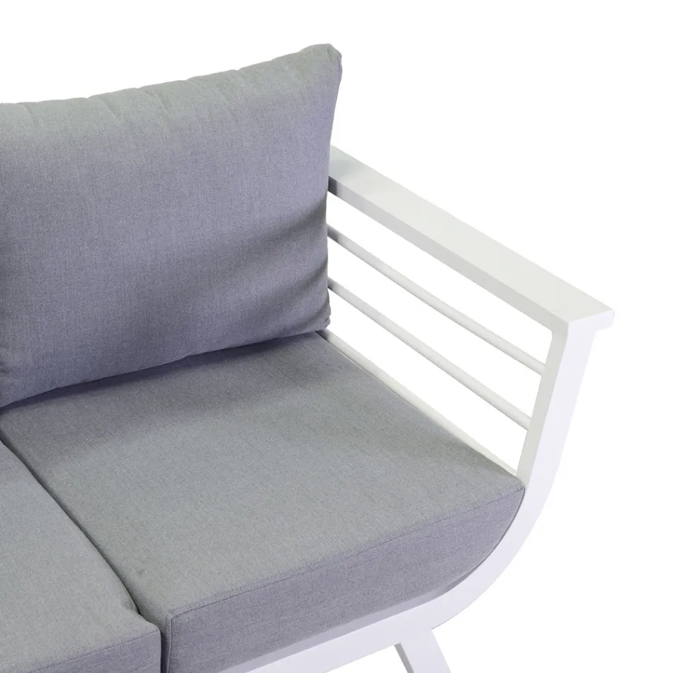 Sufragerie în aer liber compusă din 1 canapea cu 3 locuri, 2 fotolii și 1 măsuță de cafea - Righello Viadurini