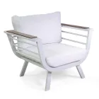 Sufragerie în aer liber compusă din 2 fotolii și 1 masă din aluminiu - Righello Viadurini