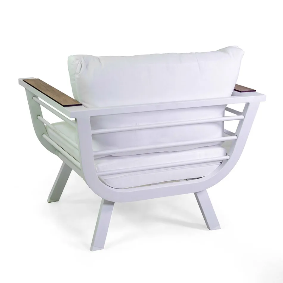 Sufragerie în aer liber compusă din 2 fotolii și 1 masă din aluminiu - Righello Viadurini