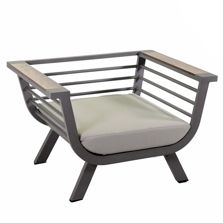 Sufragerie în aer liber compusă din 2 fotolii și 1 măsuță de cafea - Righello Viadurini