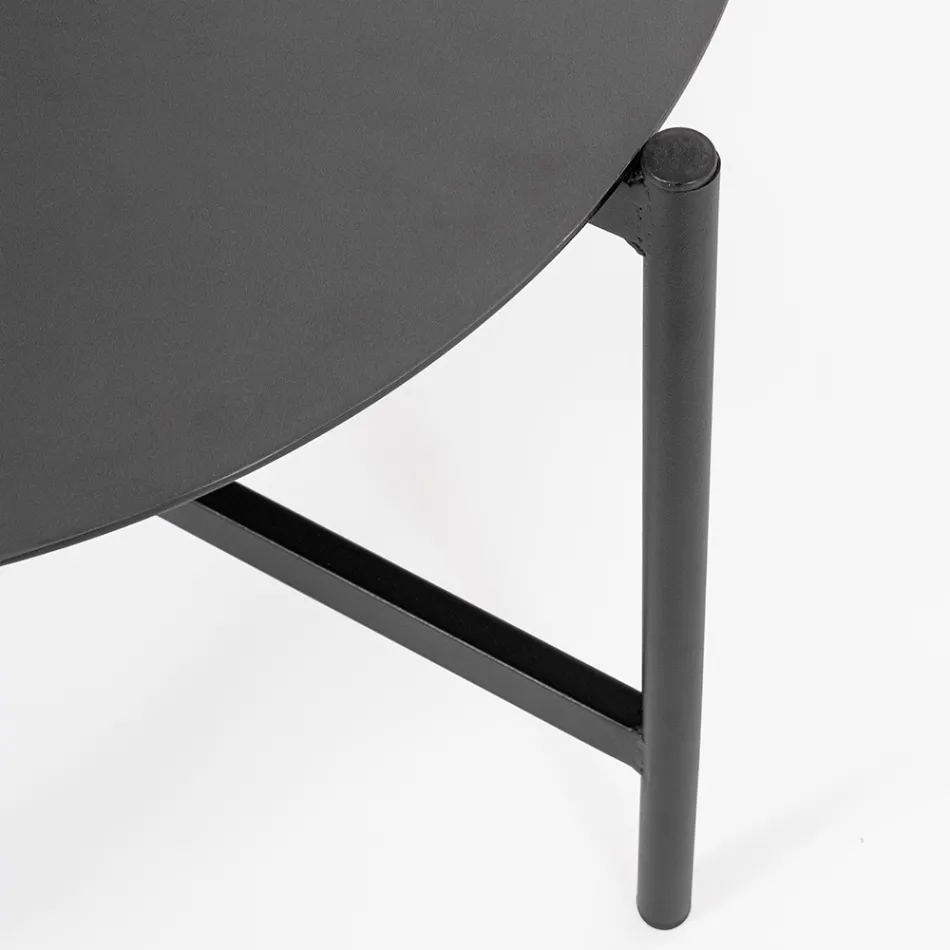 Living în aer liber cu 1 canapea, 2 fotolii și 2 mese din oțel - Prefer Viadurini