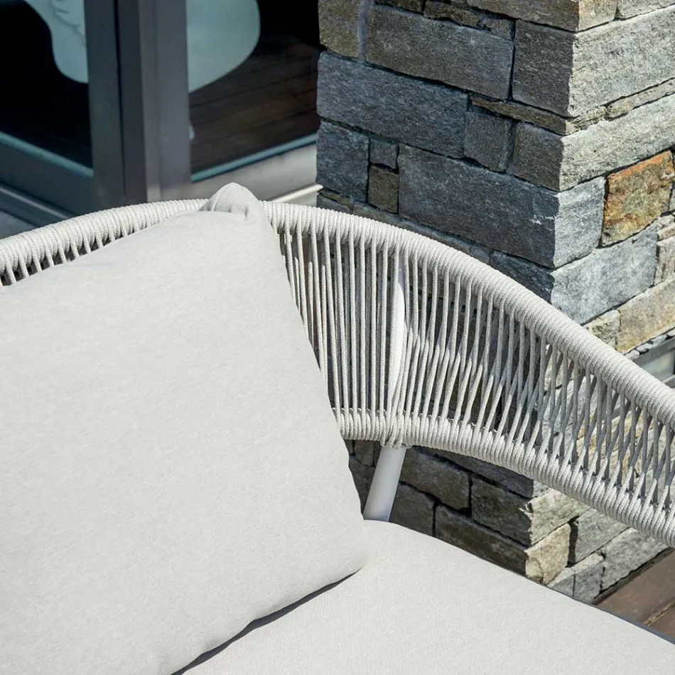 Camera de zi în aer liber cu perne rotunjite și brațe - Zenith Viadurini