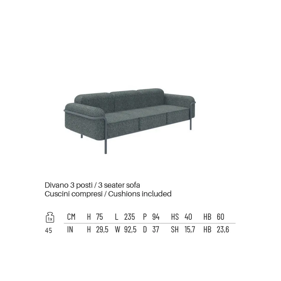 Living in aer liber cu Canapea si 2 Fotolii din Tesatura Made in Italy - Suki Viadurini