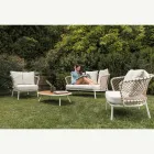 Lounge în aer liber cu cadru din aluminiu și spătar cu frânghie - Skyline Viadurini
