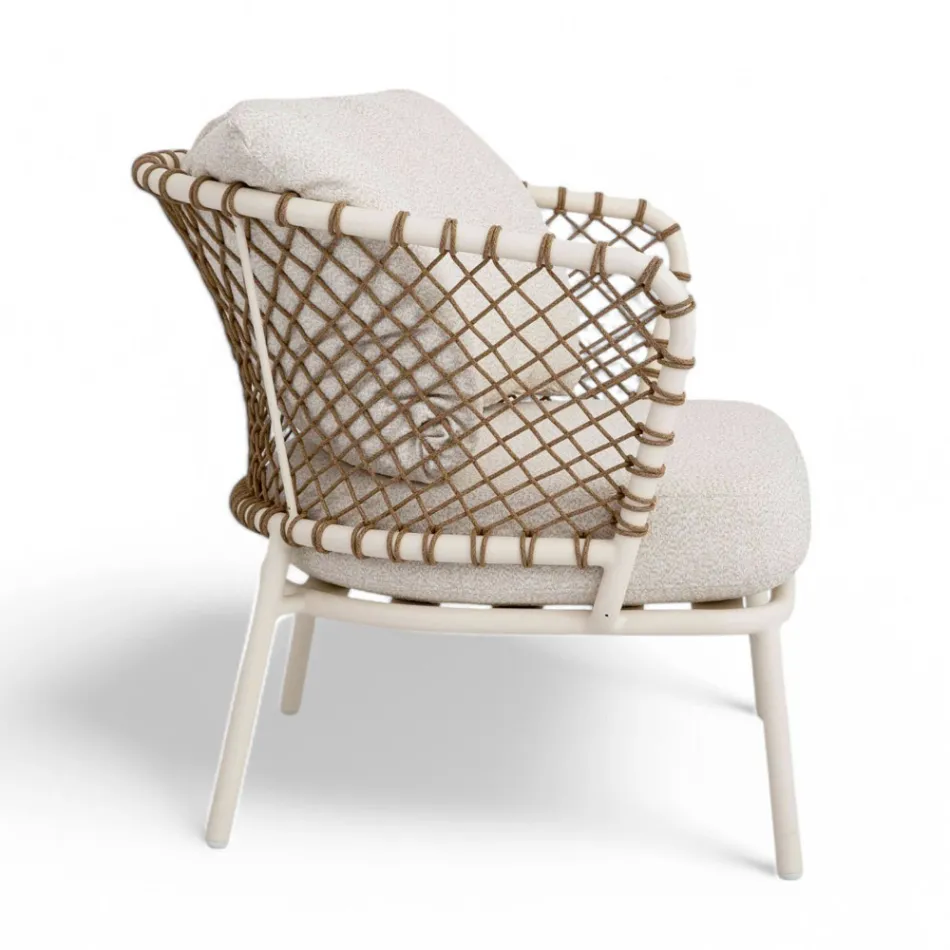 Lounge în aer liber cu cadru din aluminiu și spătar cu frânghie - Skyline Viadurini