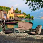 Lounge în aer liber cu structură de fier realizată manual Made in Italy - Melinda Viadurini