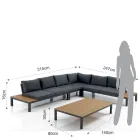 Sufragerie în aer liber și interior compusă din 1 canapea de colț și 1 măsuță de cafea - Savoir Viadurini