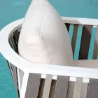 Lounge în aer liber din aluminiu alb și perne crem - Relaz Viadurini