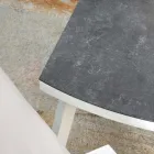 Lounge în aer liber din aluminiu alb și perne crem - Relaz Viadurini