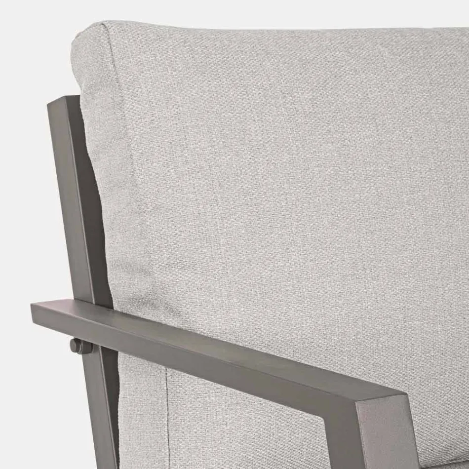 Lounge în aer liber din aluminiu cu perne acoperite în țesătură - Armonia Viadurini