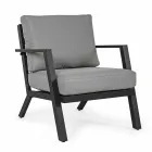 Lounge în aer liber din aluminiu cu perne acoperite în țesătură - Armonia Viadurini