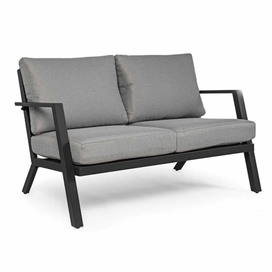 Lounge în aer liber din aluminiu cu perne acoperite în țesătură - Armonia Viadurini