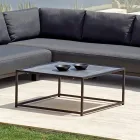Lounge Exterior din Aluminiu Negru cu Masuta de Cafea Ceramica - Ghislain Viadurini