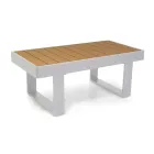 Lounge în aer liber realizat din aluminiu și brațe din lemn de poliester - City Viadurini