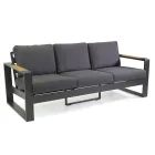 Lounge în aer liber realizat din aluminiu și brațe din lemn de poliester - City Viadurini