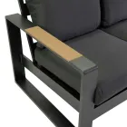 Lounge în aer liber realizat din aluminiu și brațe din lemn de poliester - City Viadurini