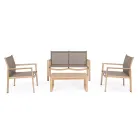 Salon de grădină cu 1 canapea, 2 fotolii și 1 măsuță de cafea - Plan Viadurini