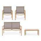 Salon de grădină cu 1 canapea, 2 fotolii și 1 măsuță de cafea - Plan Viadurini